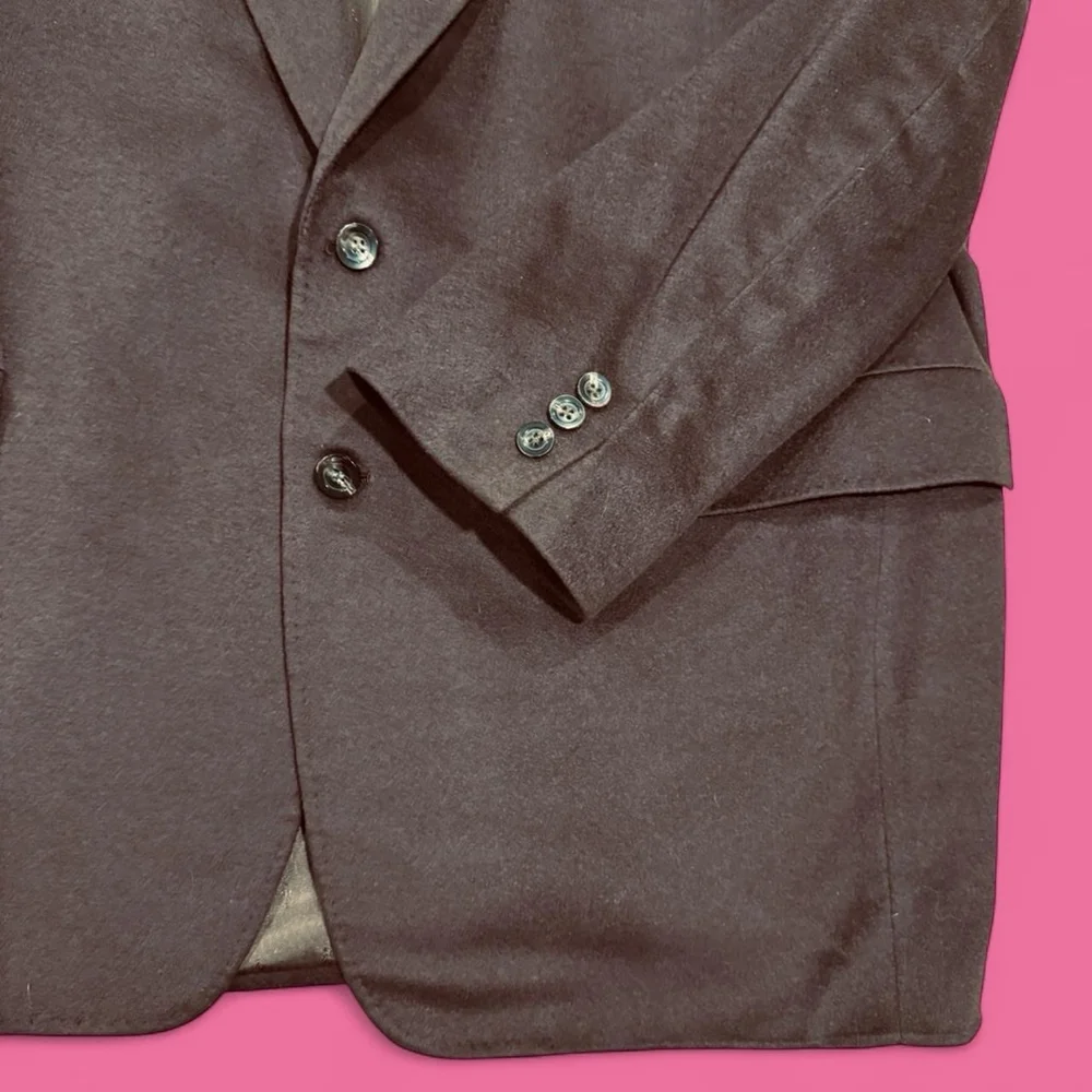 Vintage 80s 100% Cashmere Blazer Holland & Sherry Savile Row Tailored Jacket XL+